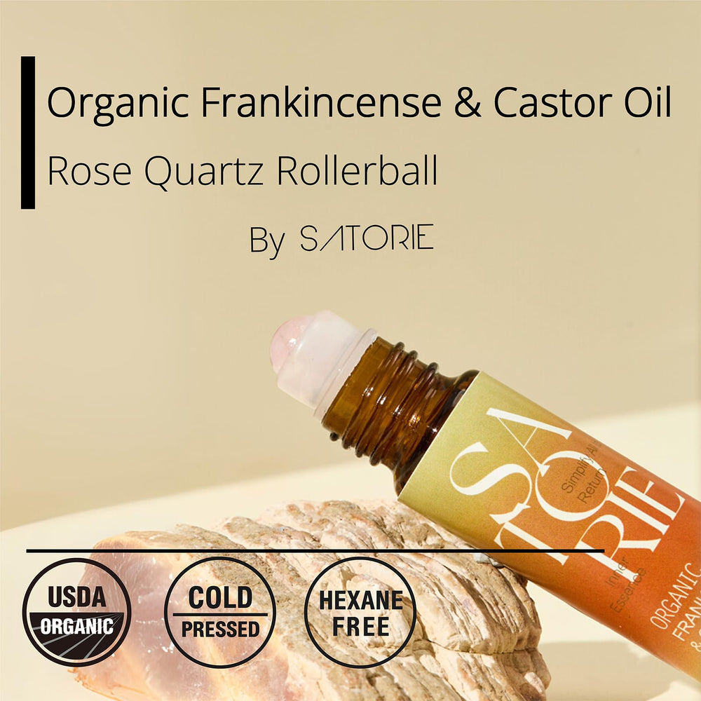 Satorie rose quartz roller close-up delivering cool, precise application