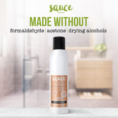 SAUCE BEAUTY applying at roots to lift and remove oil quickly