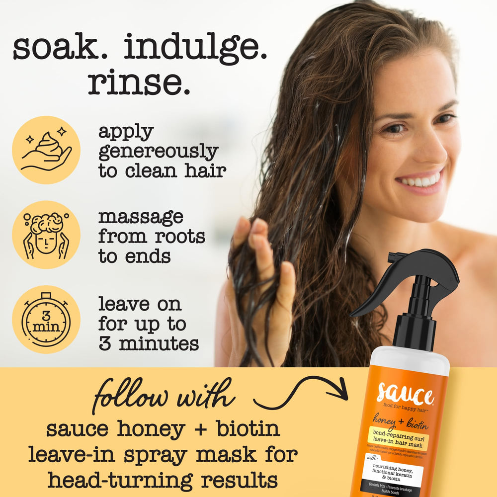 SAUCE BEAUTY applying conditioner to curls for frizz control
