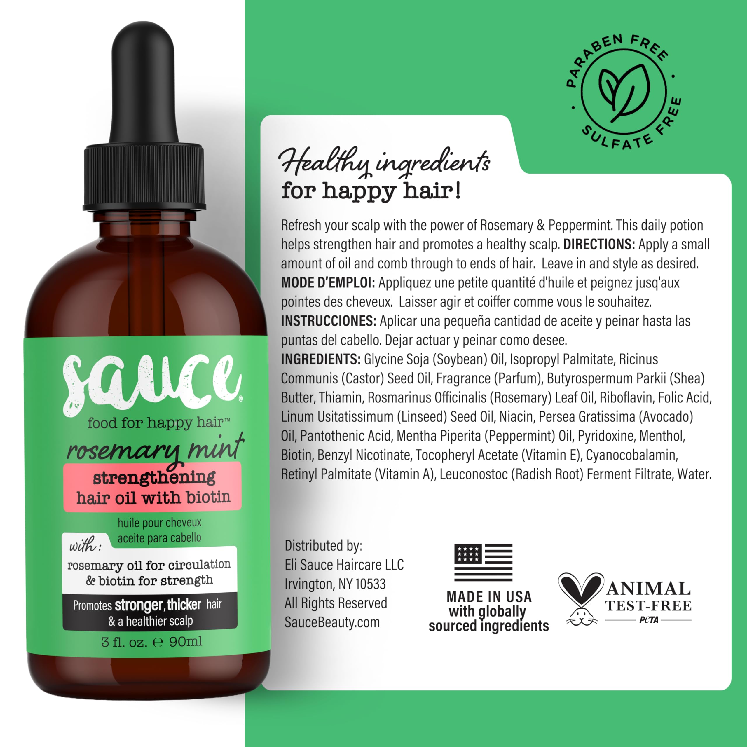 SAUCE BEAUTY bottle on bathroom shelf in lifestyle setting for daily use