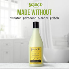 SAUCE BEAUTY before and after detangling comparison showing smoother, more manageable curls