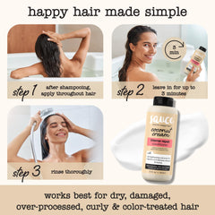 SAUCE BEAUTY conditioner applied in shower showing detangling and rinsing benefit