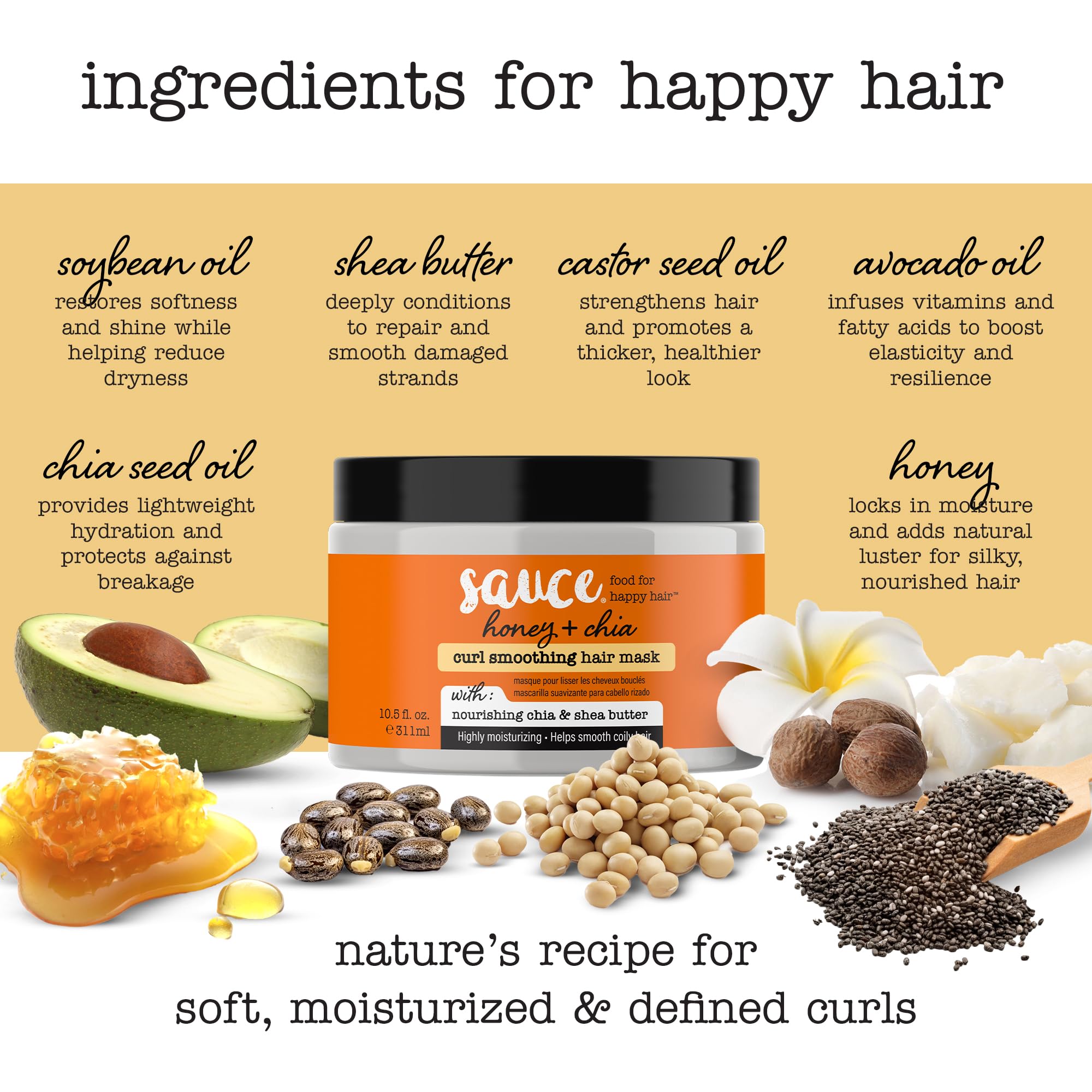 SAUCE BEAUTY applied to damp curly hair showing frizz control benefit