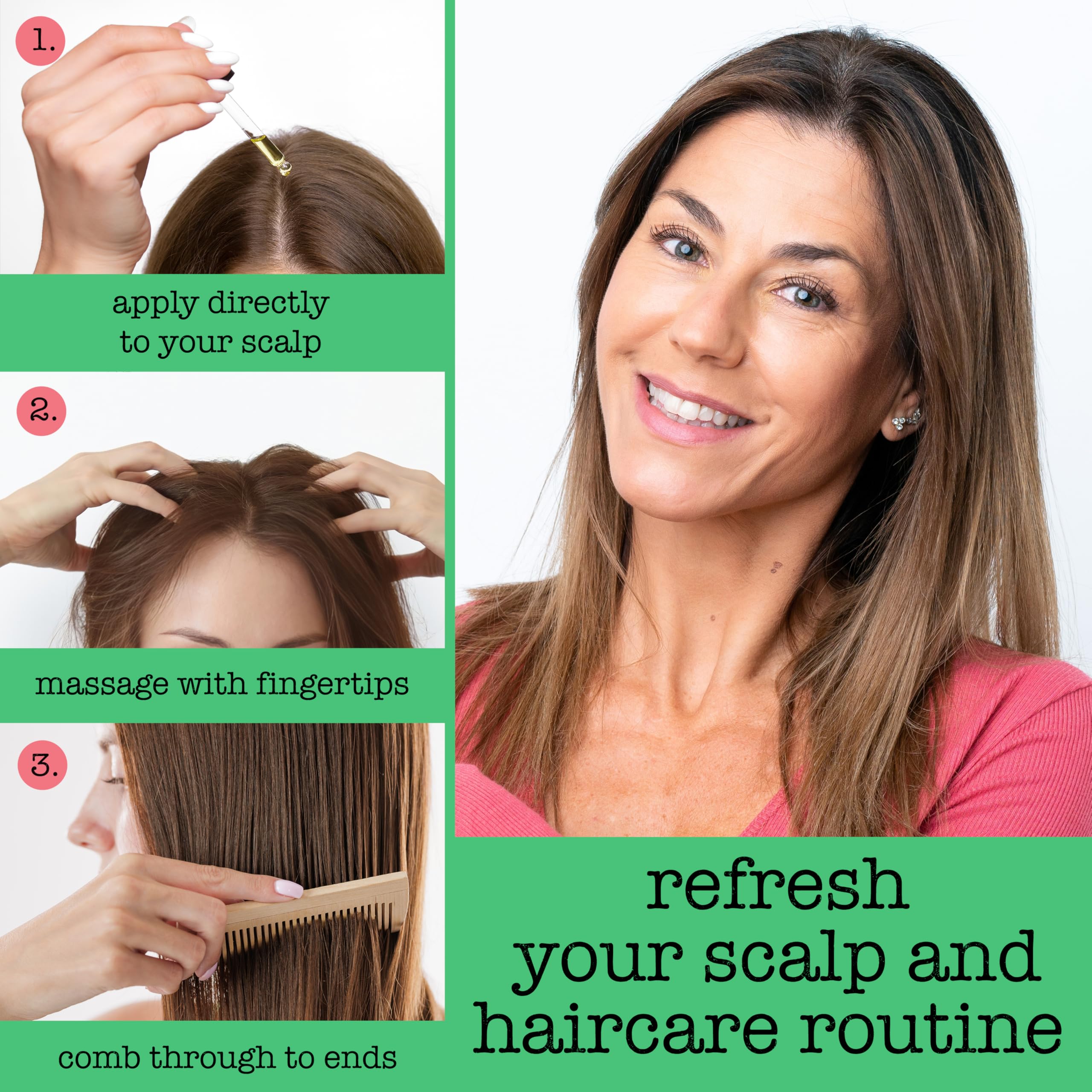 SAUCE BEAUTY applying oil through mid-lengths to tame frizz and smooth hair