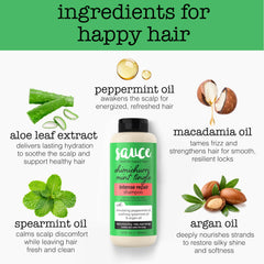 SAUCE BEAUTY argan and macadamia oils arranged to show nourishing benefit