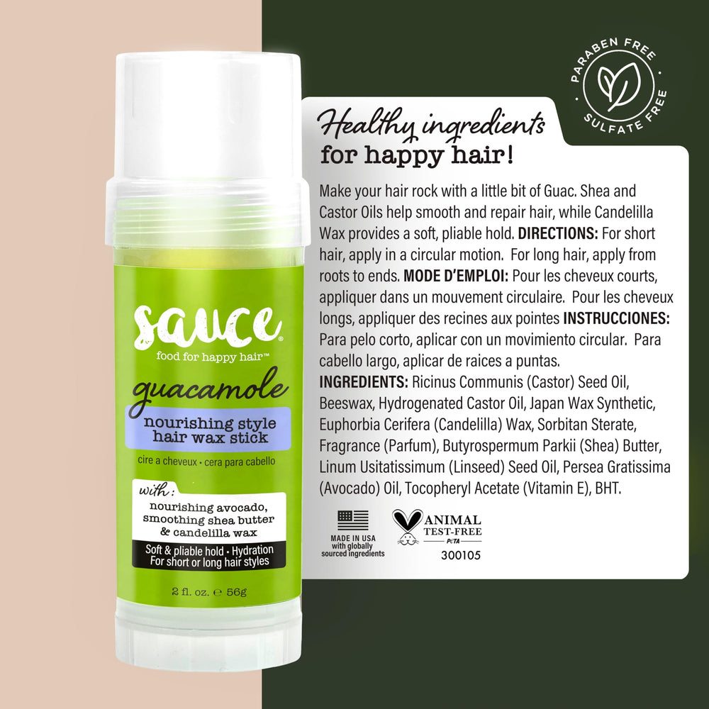SAUCE BEAUTY ingredient label detail focusing on clean formula benefit: paraben and sulfate free