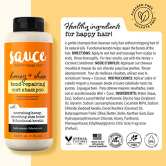 SAUCE BEAUTY styled curly hair after wash showing improved definition