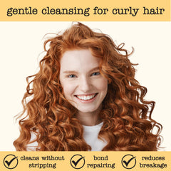 SAUCE BEAUTY dispensing shampoo into palm for gentle lather benefit