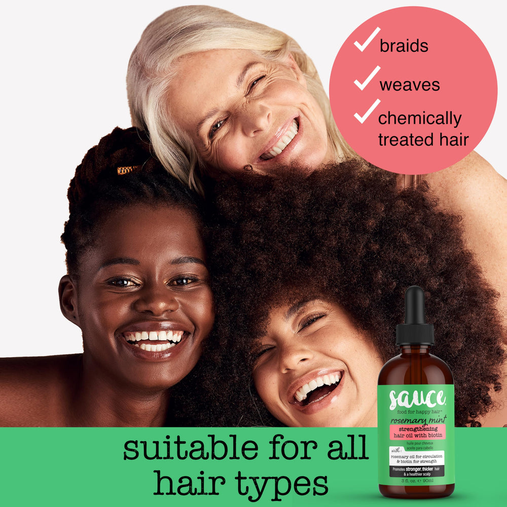 SAUCE BEAUTY massaging oil into scalp to refresh and invigorate the scalp