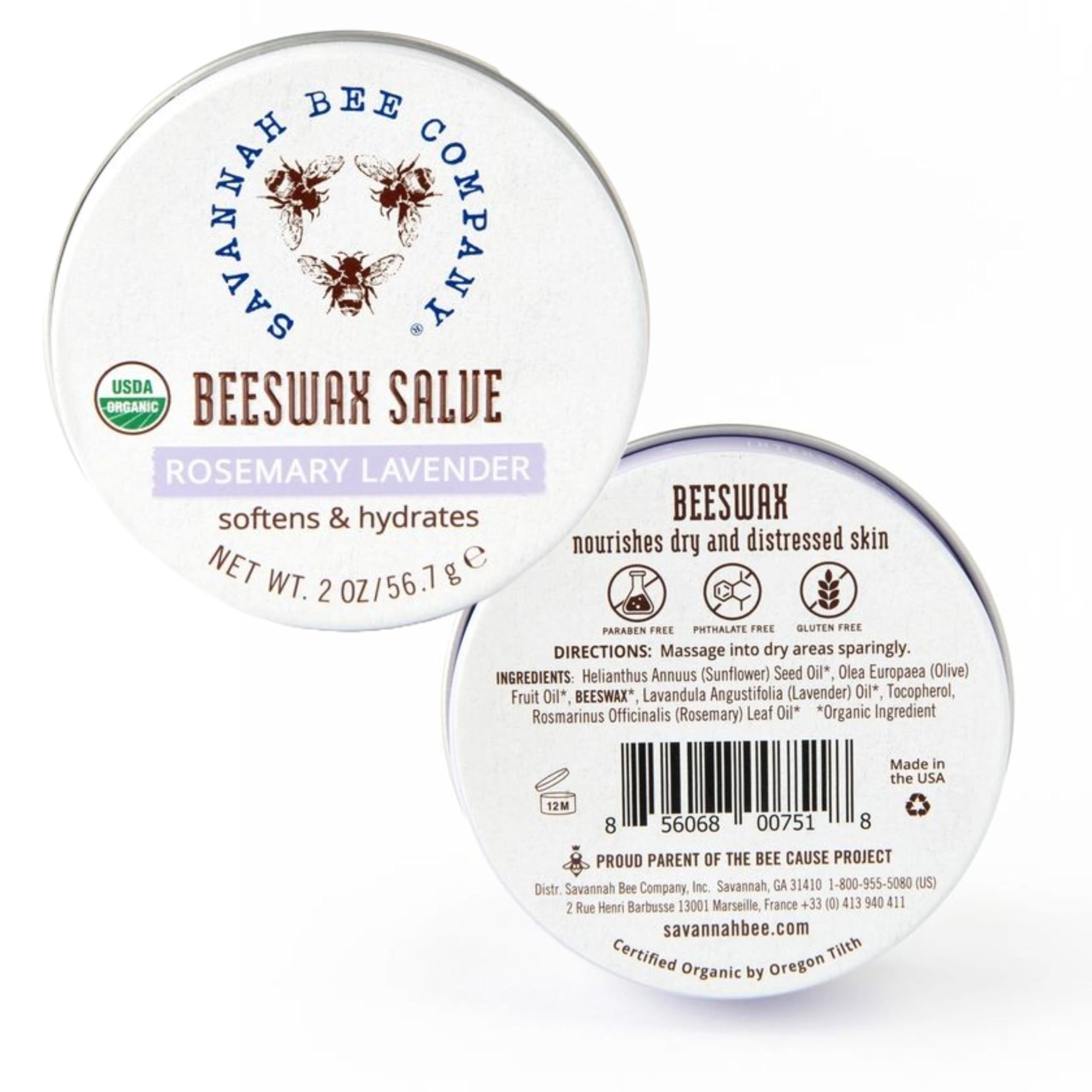 Savannah Bee Company tin on vanity showing lifestyle use and daily hand-care benefit