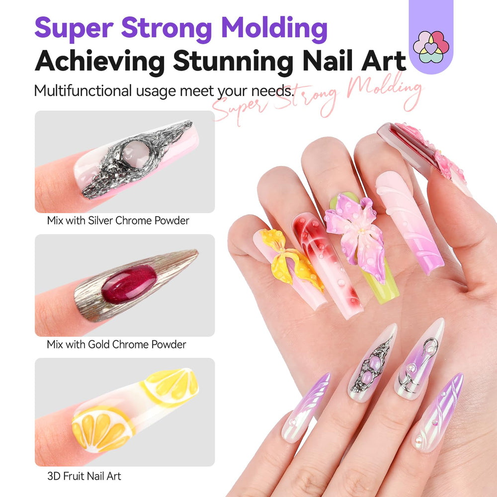 SAVILAND example of 3D flower nails highlighting sculpting detail and hold