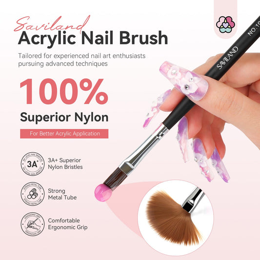SAVILAND bristle close-up showing kolinsky-style tips for smooth acrylic pickup