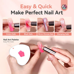 SAVILAND brush in use applying gradient on nail for consistent ombre results