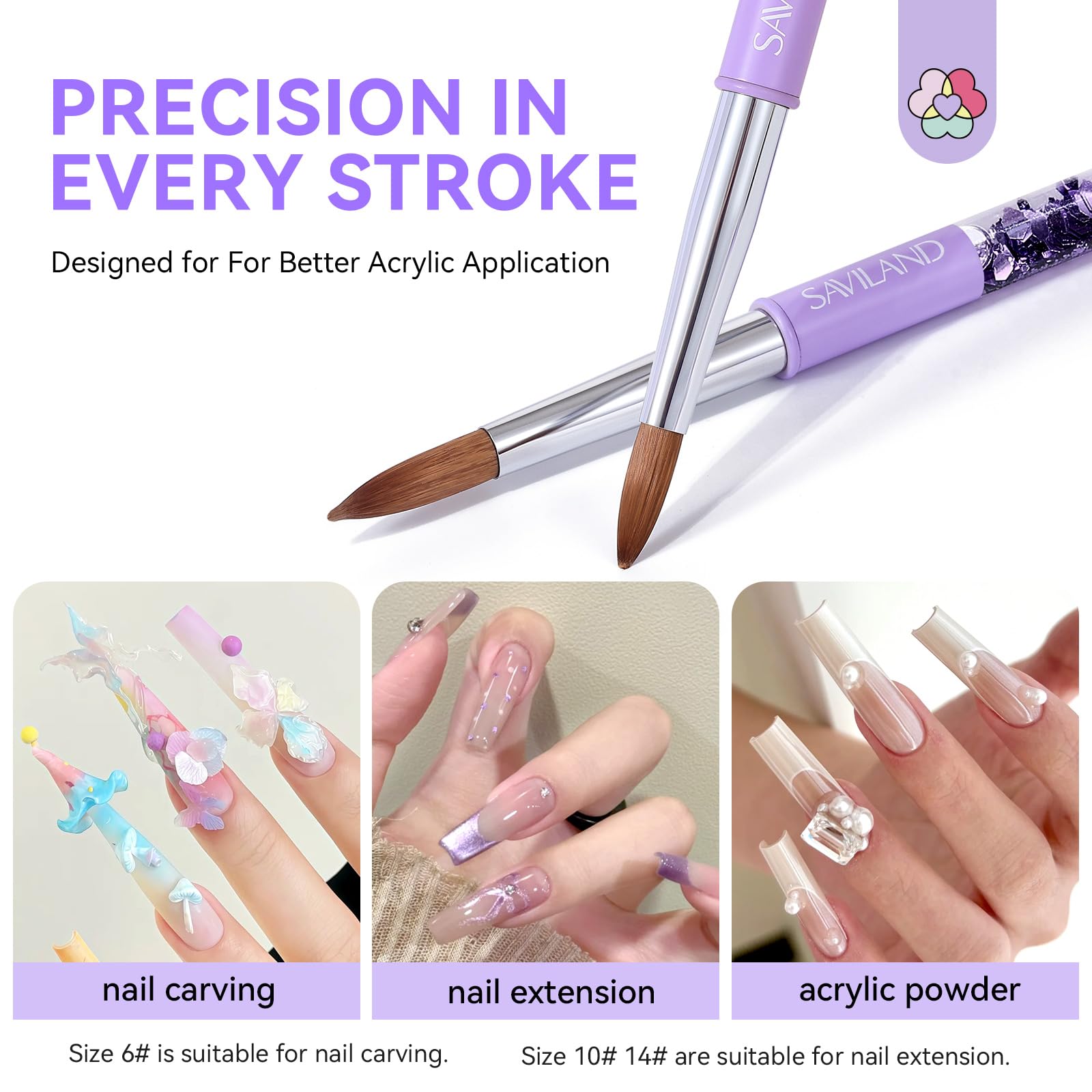 SAVILAND handle detail with ergonomic purple grip offering comfortable control during use