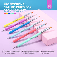 SAVILAND brushes laid out showing colorful handles and variety for precision work