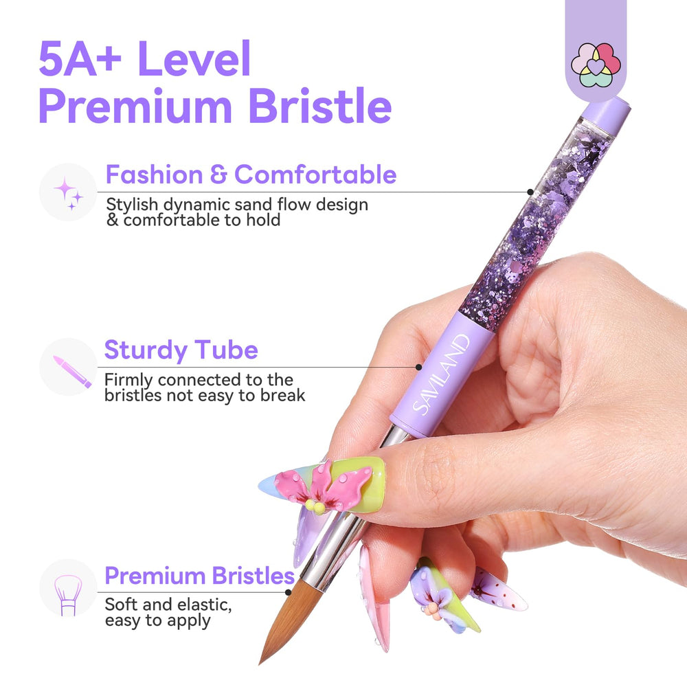 SAVILAND brushes on a manicure station displaying professional setup and convenience