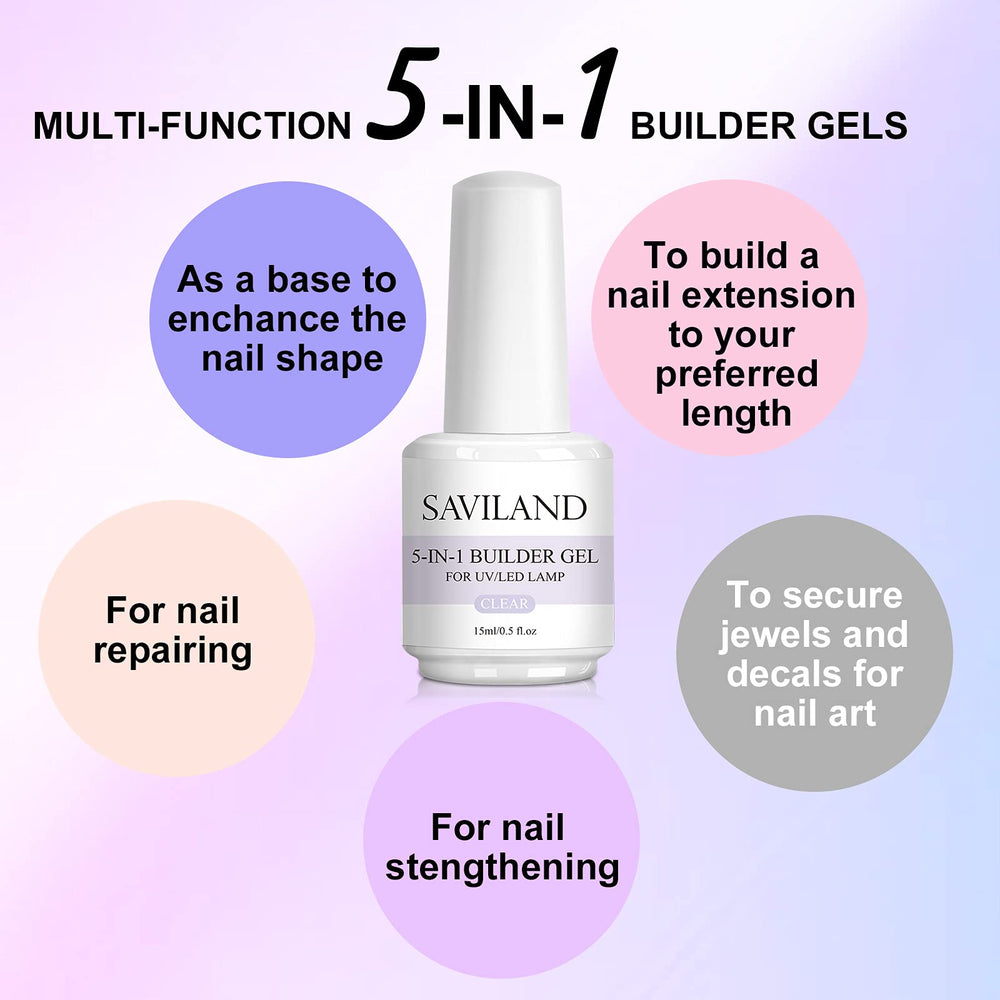 SAVILAND brush applying builder gel for precise shaping and quicker results
