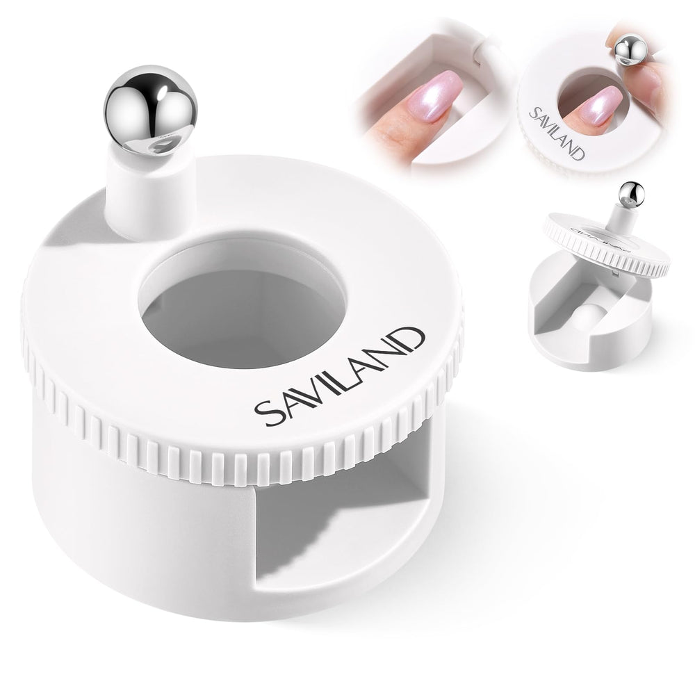 SAVILAND front view of white cat eye magnet showing compact design and easy placement
