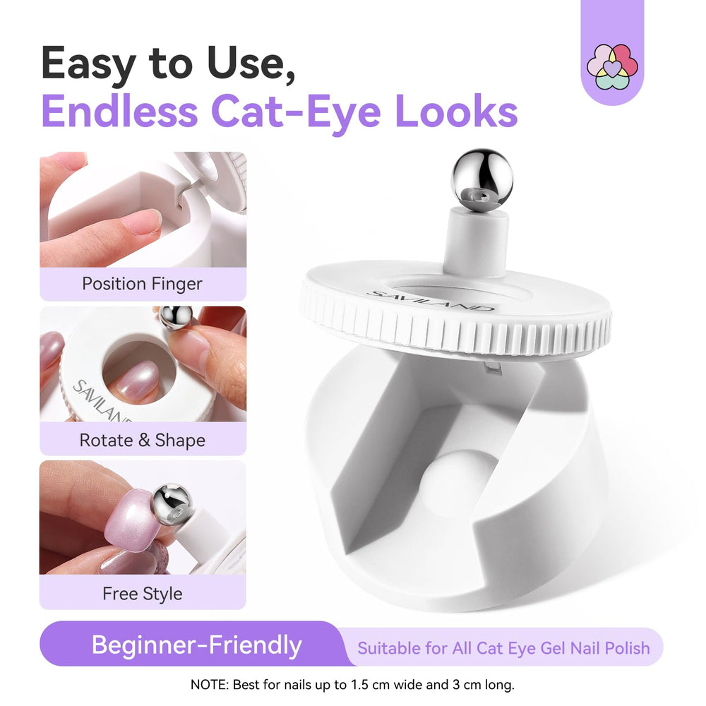 SAVILAND rotating lid action demonstrating adjustable 360-degree cat eye effect