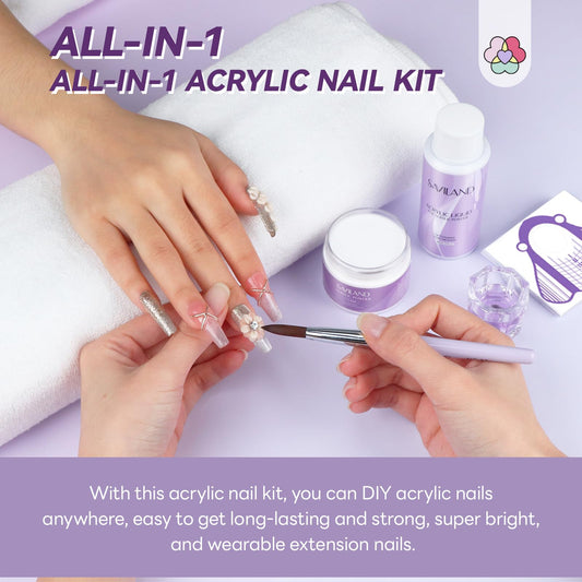 SAVILAND clear acrylic powder close-up texture for smooth professional finish