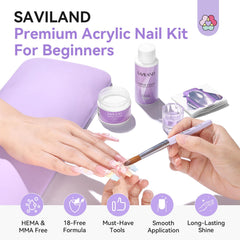 SAVILAND clear acrylic powder close-up showing fine texture for smooth application