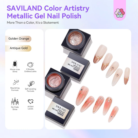 SAVILAND close-up brush stroke of antique rose gold showing smooth application benefit