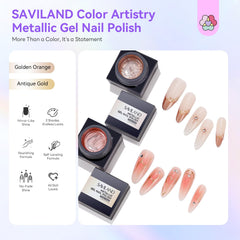 SAVILAND close-up brush stroke of antique rose gold showing smooth application benefit