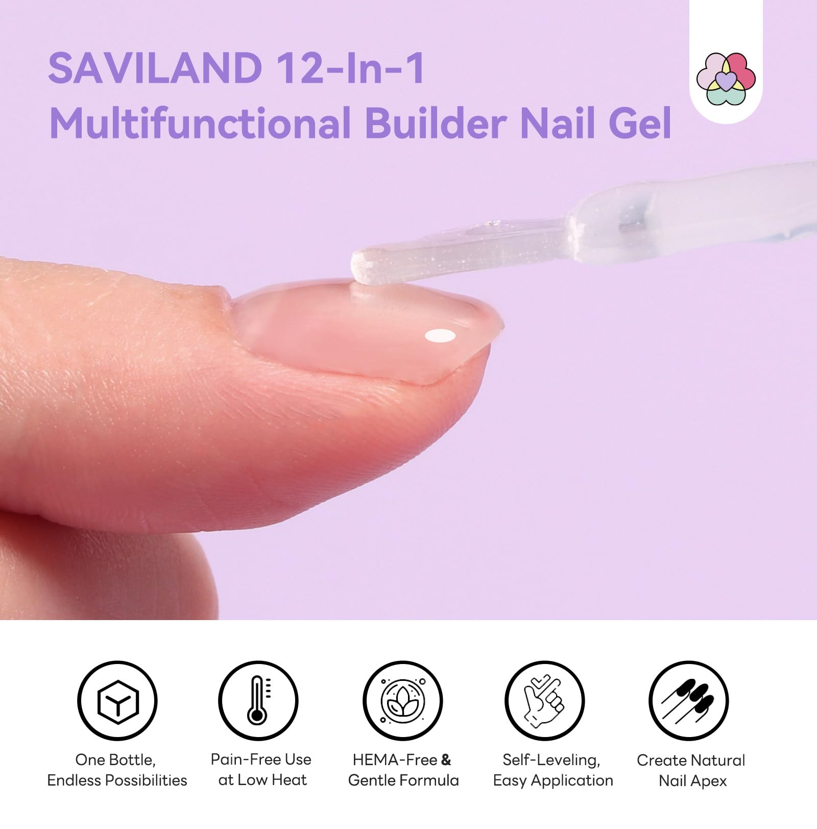 SAVILAND gel texture close-up demonstrating smooth self-leveling for neat application