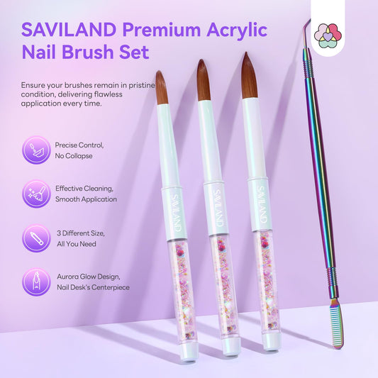 SAVILAND close-up of 5A+ Kolinsky bristle tips for precision application