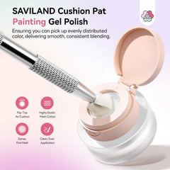 SAVILAND close-up of cushion sponge texture for even application benefit