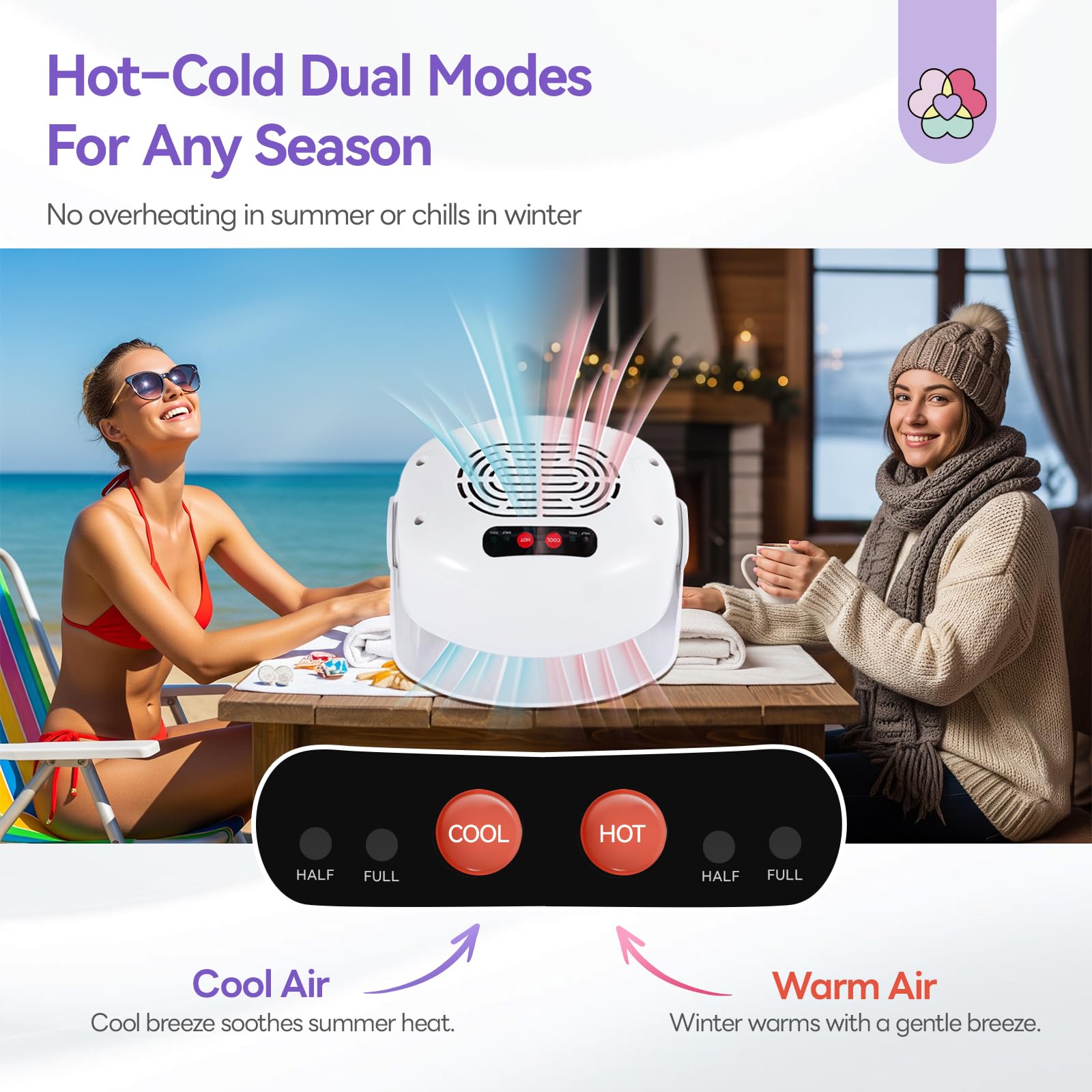 SAVILAND cold-mode with hands in use showing gentle quick-dry benefit