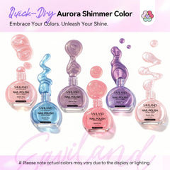 SAVILAND color swatch nail wheel displaying six pearlescent hues for creative layering