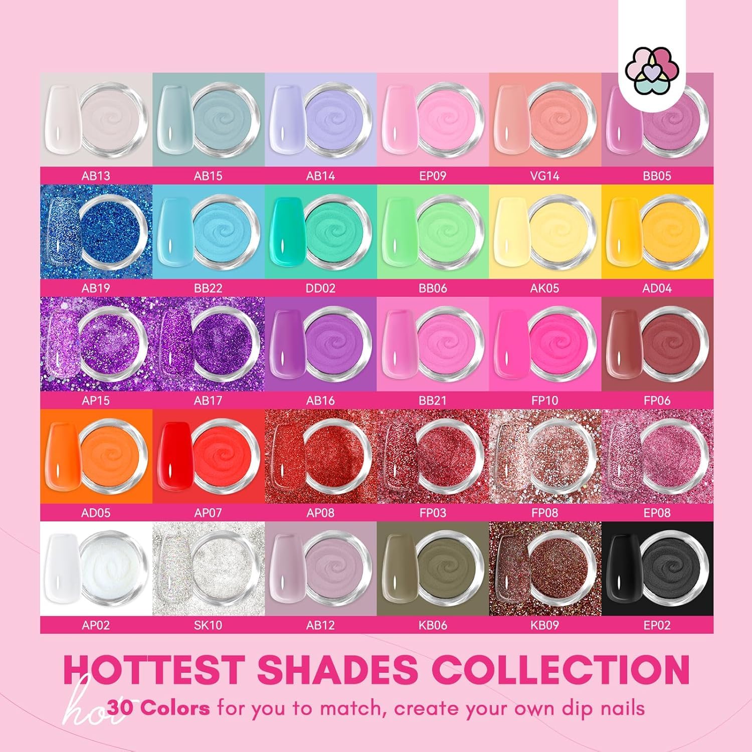 SAVILAND color wheel display of 30 shades for creative variety