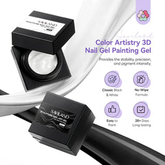 SAVILAND black gel creamy texture closeup showing smooth hold for precise sculpting