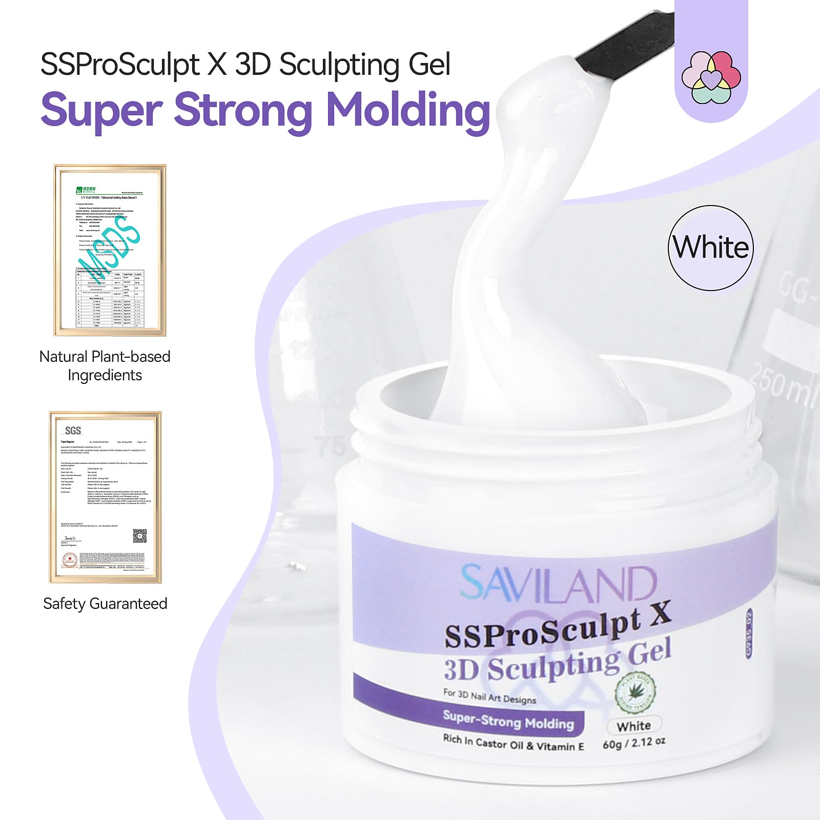 SAVILAND gel texture close-up displaying firm paste ideal for holding 3D shapes