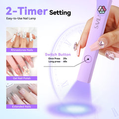 SAVILAND curing rhinestones on a nail for precise bonding