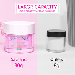 SAVILAND before-and-after nail extension showing strength and color clarity