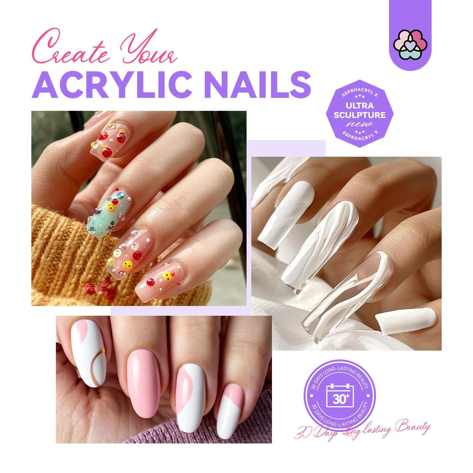 SAVILAND finished acrylic extensions lifestyle shot highlighting durable glossy results