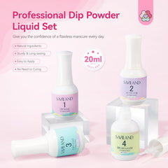 SAVILAND finished manicure on hand showcasing long-lasting glossy dip results