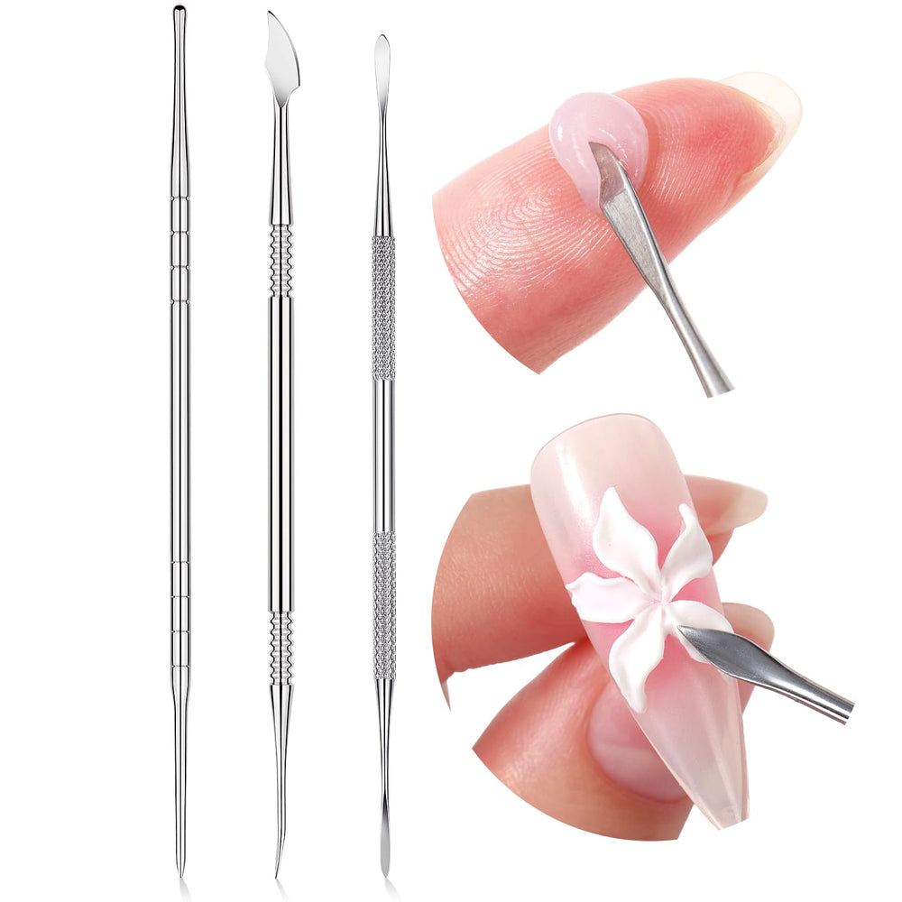 SAVILAND front view of three-piece sculpting pen set showing compact packaging and tools for versatile gel work