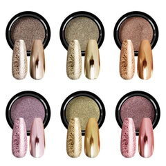 SAVILAND front packaging showing six chrome powder jars and color variety, professional results
