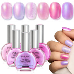 saviland front packaging showing six 8ml iridescent bottles and travel-friendly set