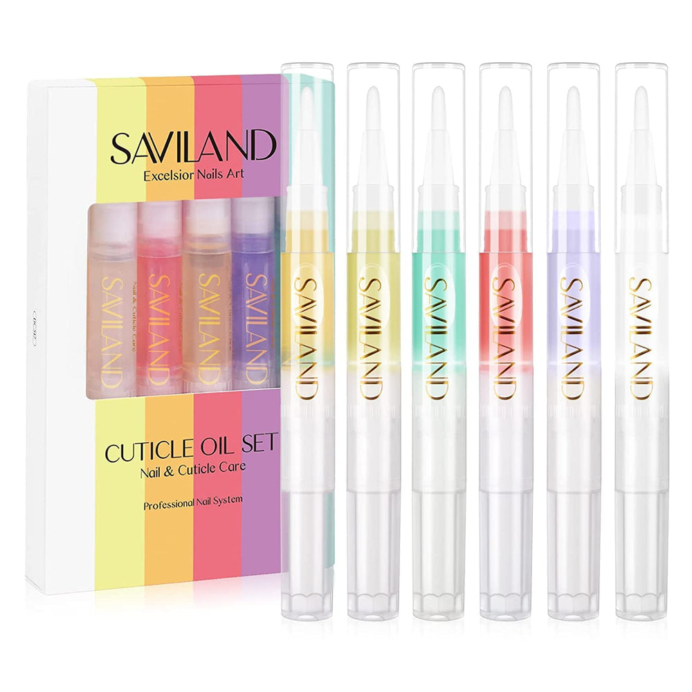 SAVILAND front packaging displaying six pen bottles and benefits