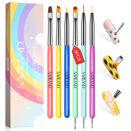 SAVILAND front packaging showing complete 6pcs brush set and gift-ready box for gifting