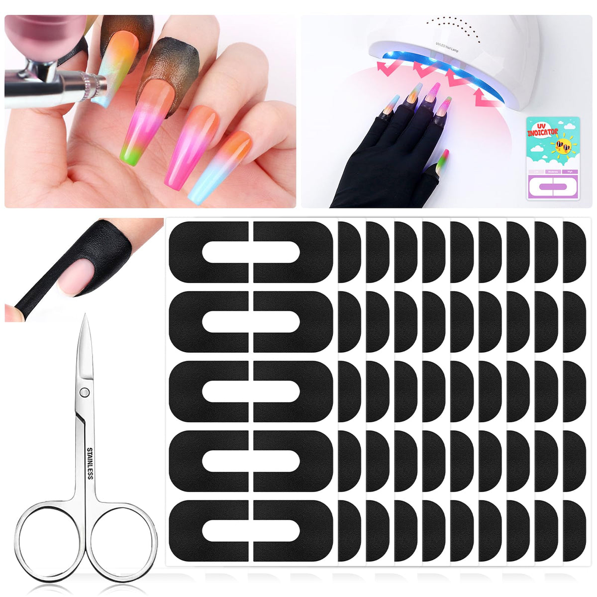 SAVILAND front packaging showing 100PCS nail polish protectors and scissors for neat manicures