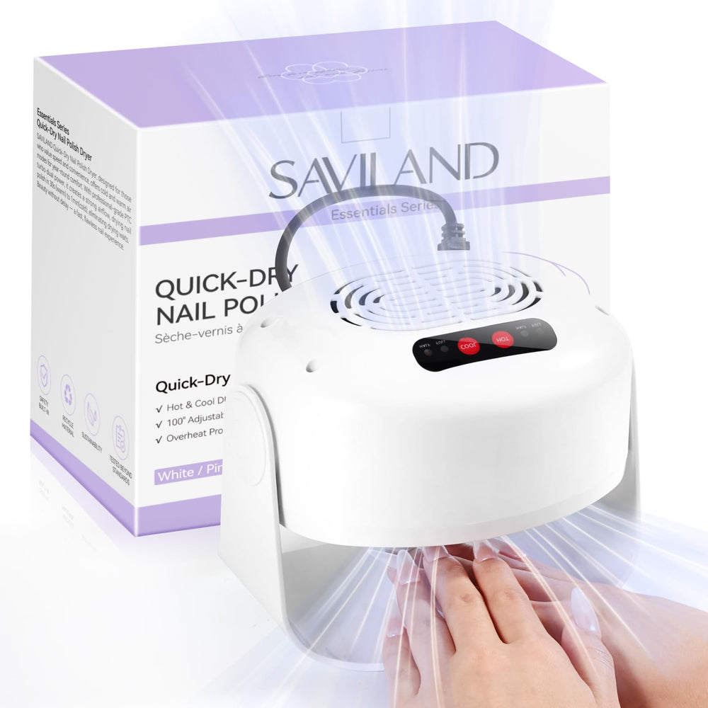 SAVILAND front view of 600W nail dryer showing compact design and fast drying benefit