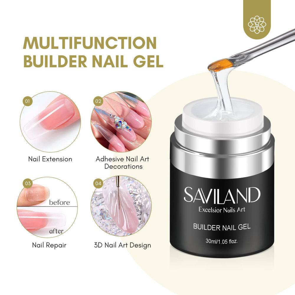 SAVILAND clear builder gel bead texture for controlled sculpting