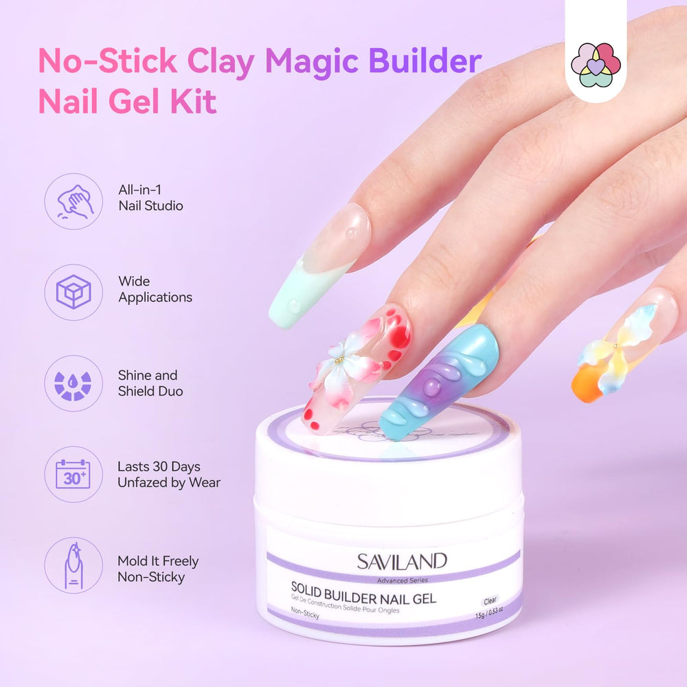 SAVILAND close-up of solid builder gel texture for precise sculpting