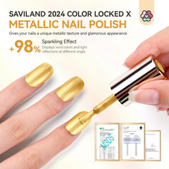 SAVILAND lifestyle party shot showing glamorous gold nails for events