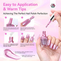 SAVILAND applied on nail tip showing metallic chrome finish and salon look